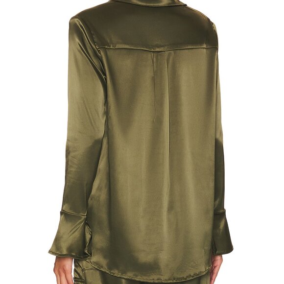 Remi x Resolve Women's Serena Button Up Blouse Size XS Dark Green - Picture 6 of 12